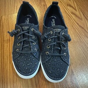Sperry Women's Navy Leopard Sneakers